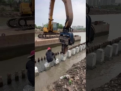 Hydraulic pile driver for river construction