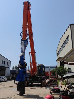 High Frequency Vibration Pile Driver – Dual Pump Flow Merging System & Compact Design for Solar Farms