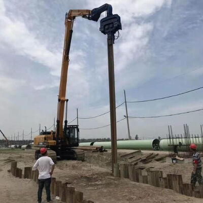 Through-Wall Pile Driver: High Excitation Force & Compact Excavator Vibro Hammer Design