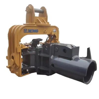 Solar Panel Project PV Sheet Pile Driver With Vibro Hammer And Excavator