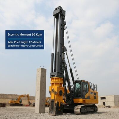 Max Pile Length 12 Meters Hydraulic Hammer Pile Driver Featuring Eccentric Moment 60 Kgm Suitable for Heavy Construction