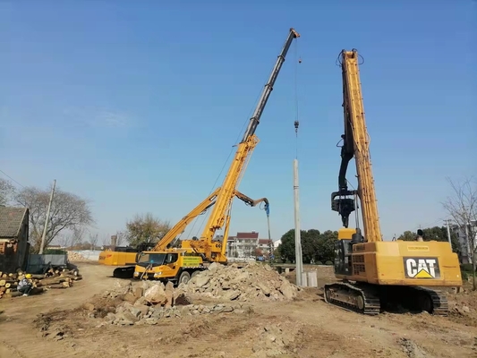 15m Excavator Mounted Pile Driver 40 Ton High Frequency Vibratio