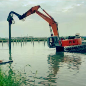 2800 RPM Hydraulic Sheet Pile Driver | Efficient Piling for Photovoltaic Projects in Wet Terrain