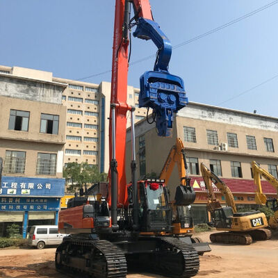 3200rpm Low Noise Vibrating Pile Driver – Yellow & Long Boom Mounted