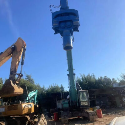 Kobelco Excavator Mounted Hydraulic Vibrating Pile Driver For Pipe Type Sheet Piling