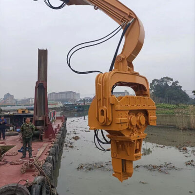 Hydraulic Excavator Mounted Pile Driver For Water Bodies Construction Projects