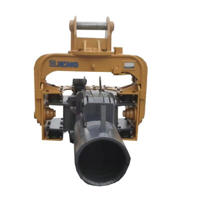 Solar Panel Project PV Sheet Pile Driver With Vibro Hammer And Excavator