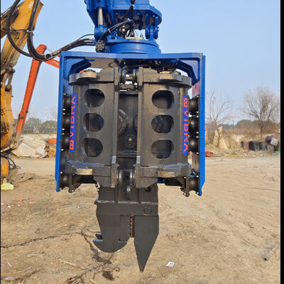 Hydraulic Side Grip Pile Driver For Confined Spaces | Low Headroom Operation + Bidirectional Tilt & 360° Rotation