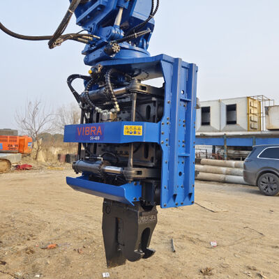 Hydraulic Side Grip Pile Driver For Confined Spaces | Low Headroom Operation + Bidirectional Tilt & 360° Rotation