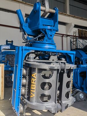 Bidirectional Tilt Driving Head Pile Driver – 360° Continuous Rotation + Low Headroom Operation for Excavator Conversion