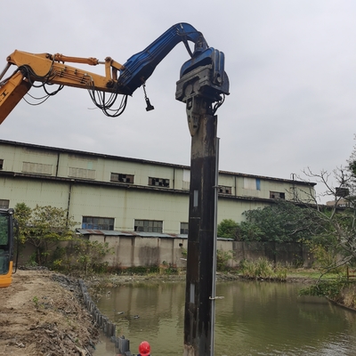 10M Crane Vibrating Plastic Sheet Pile Driving Machine For House Foundation