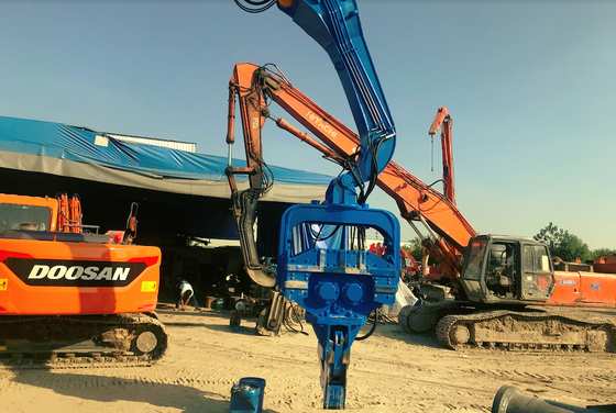 Coastal Areas Project Work Excavator Mounted Pile Driver 18M Length